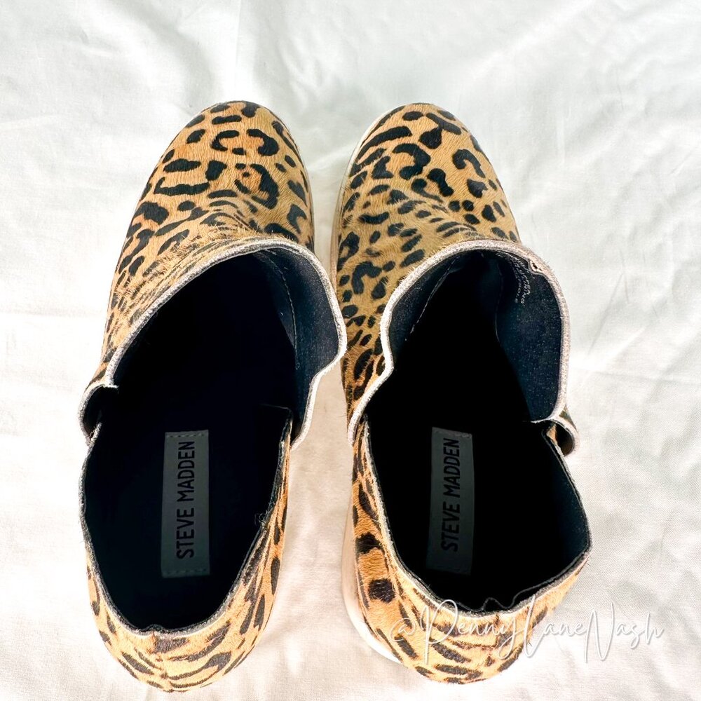 Steve Madden Leopard Print Cow Hair Wrangle Sneaker Size 7.5 - Picture 10 of 10